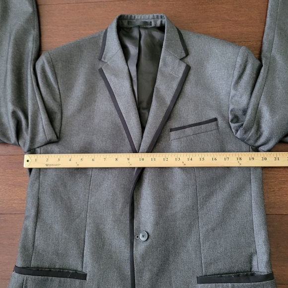 Kenneth Cole Reaction Men's Solid Slim-Fit Dinner Jacket Size 42 Long Gray Black - Picture 7 of 9